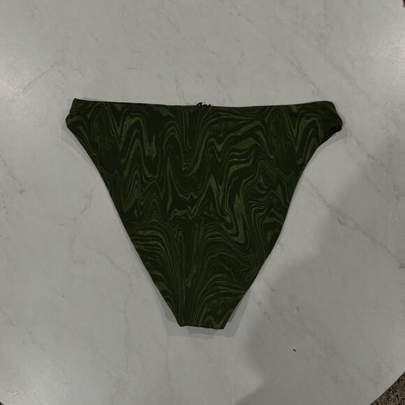 Good American Good Waist Cheeky Bikini Bottoms Pesto Swirl Green 5 XXL 2XL NEW - Picture 6 of 8